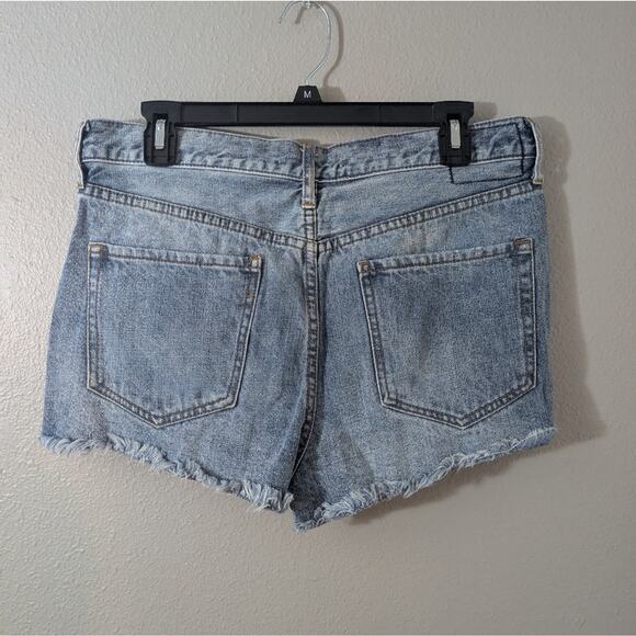 Free people We The Free Mid Rise Distressed Blue Jean Shorts - Picture 3 of 5